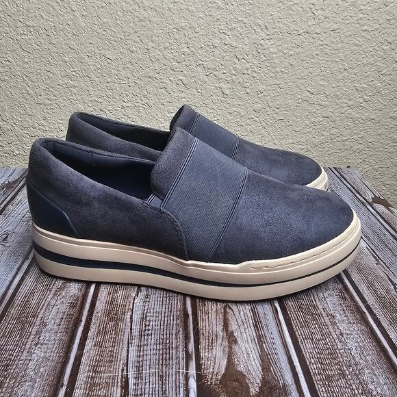 Clarks cloud steppers audreigh eve slip on platform sneaker blue Women's 9W - Picture 2 of 8